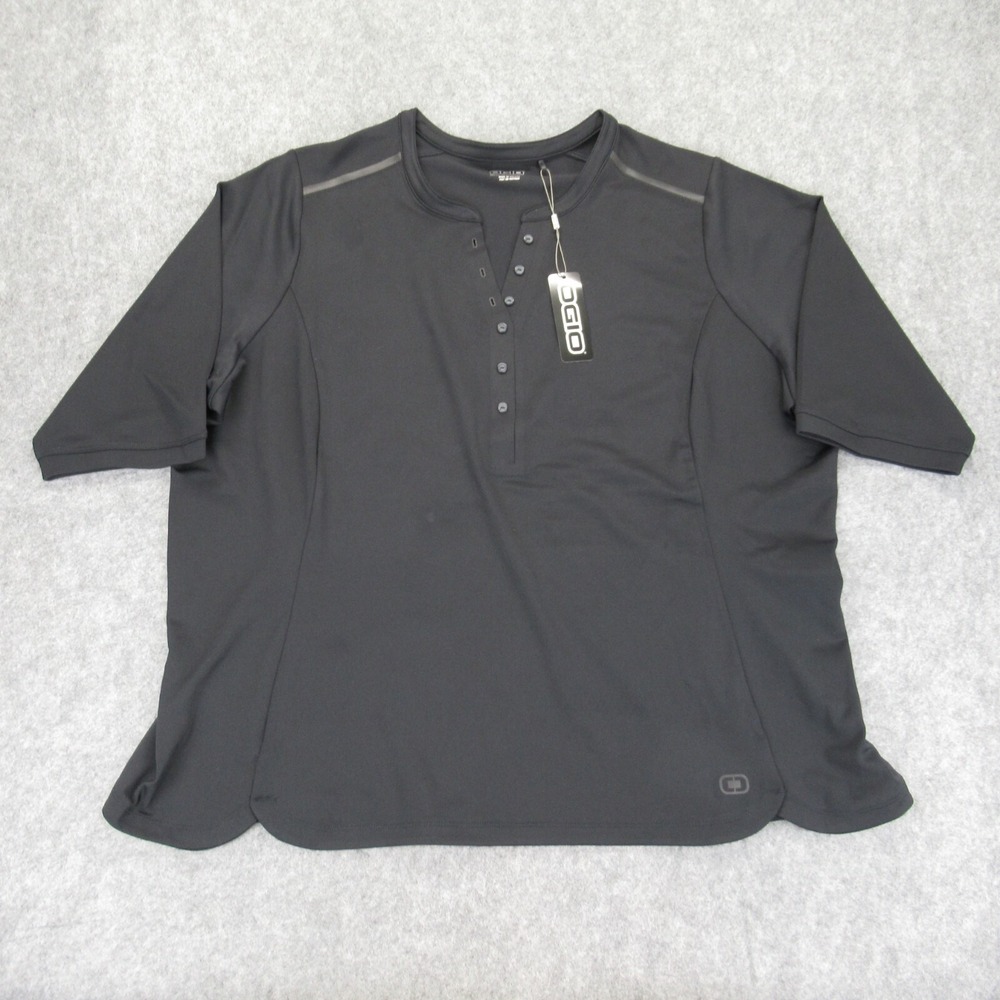 OGIO Womens Fuse Henley‎ 1/2-Sleeve Top Shirt Size 4XL